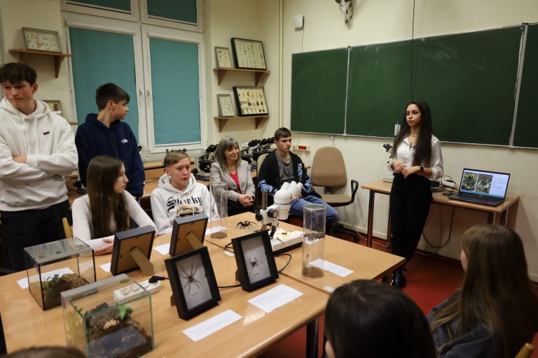 Na odważnych czekało spotkanie z jadowitymi pająkami, które zorganizowała doktorantka Instytutu Biologii mgr Sandra Duda.