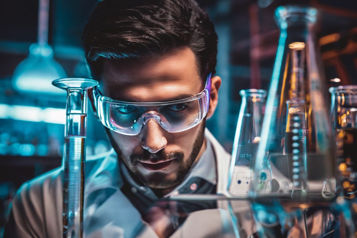 naukowiec w laboratorium