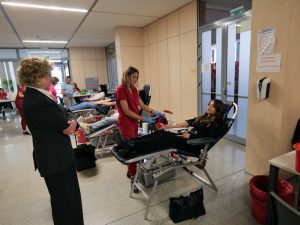 Akcja oddawania krwi. 