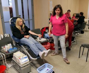 Akcja oddawania krwi. 