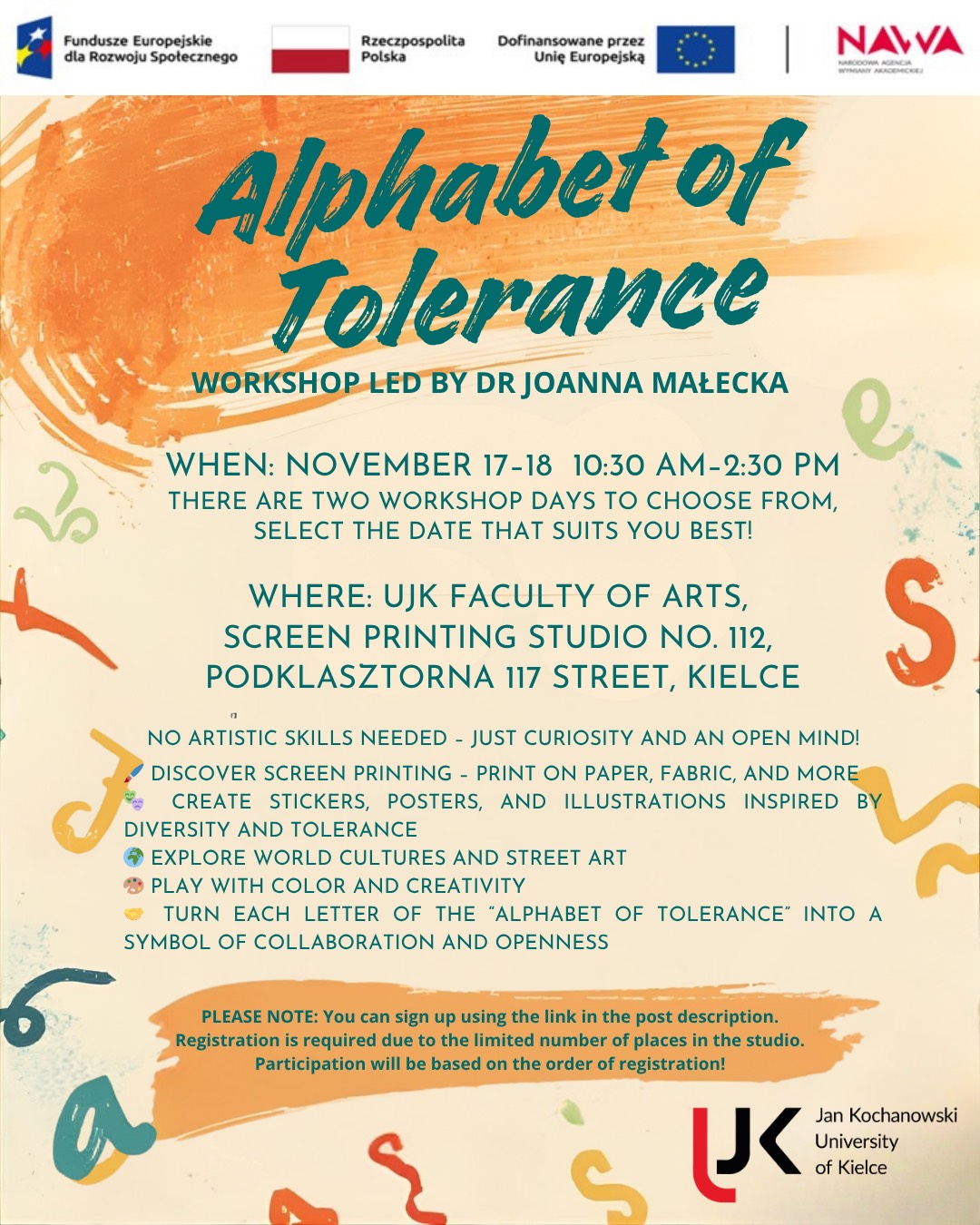 plakat wydarzenia Alphabet of Tolerance