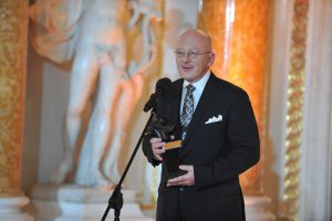 Marek Żebrowski podczas wręczenia Nagrody TVP Polonia Za zasługi dla Polski i Polaków poza granicami kraju, Zamek Krolewski, Warszawa