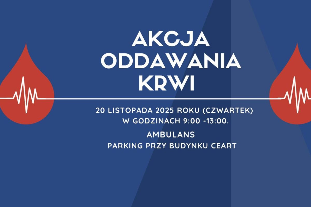 Plakat promujący akcję oddawania krwi na WPiP UJK