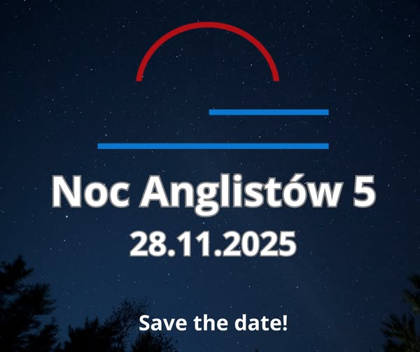 na granatowym tle biały napis z tytułem wydarzenia i datą