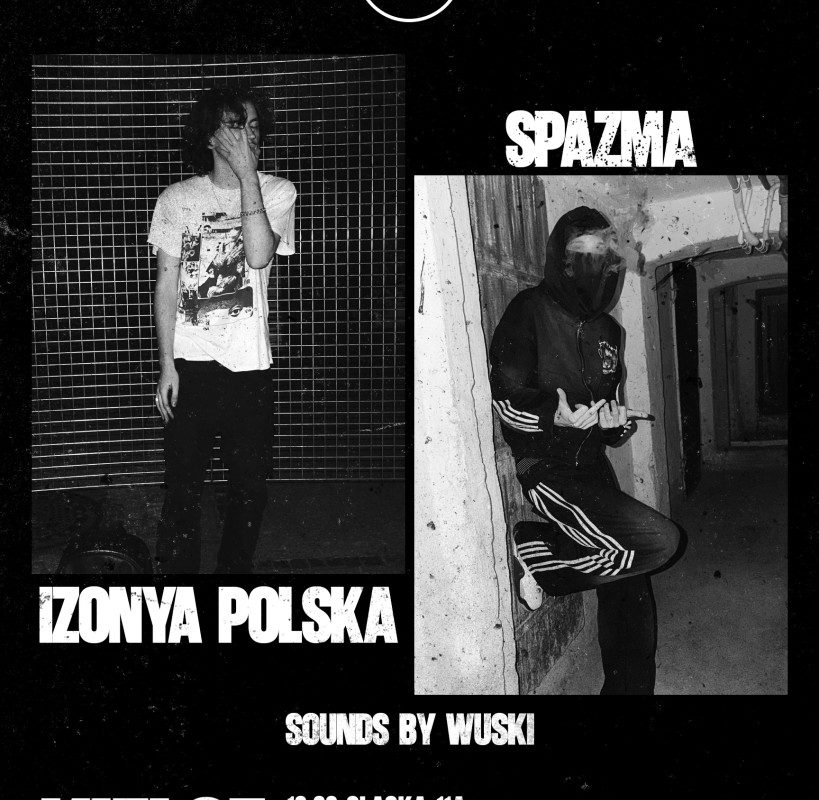 czarno-biały plakat z informacją o koncercie