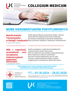 plakat promujący kolejną edycję studiów podyplomowych na CM