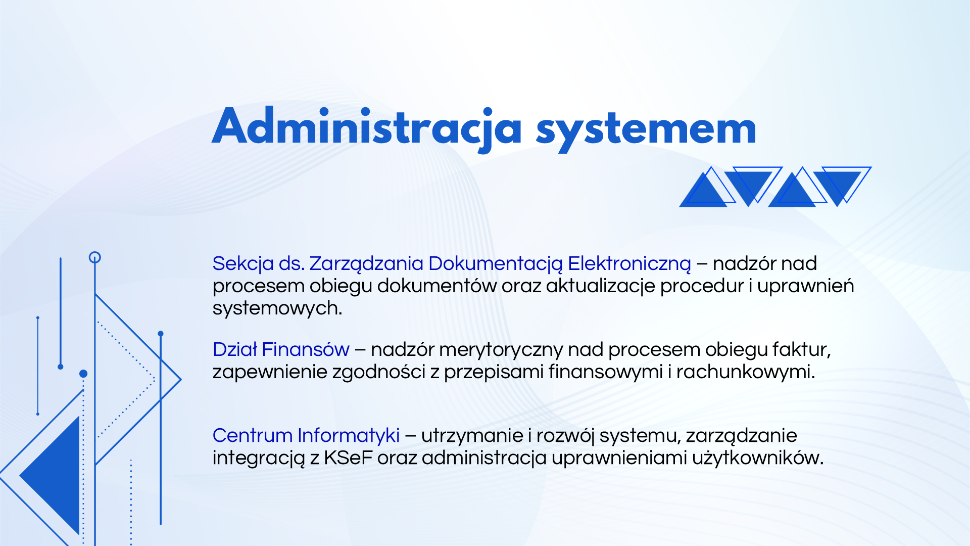 Obsługa aplikacji Finanse w systemie EZD, slajd 9